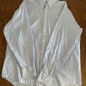 Izod Light Blue Plaid Button Down Shirt